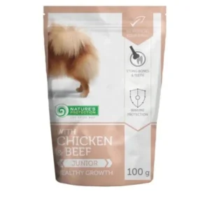 Nature's Protection - Pouch Junior Dog - Cibo Umido in Bustina - Manzo e Pollo 100 gr