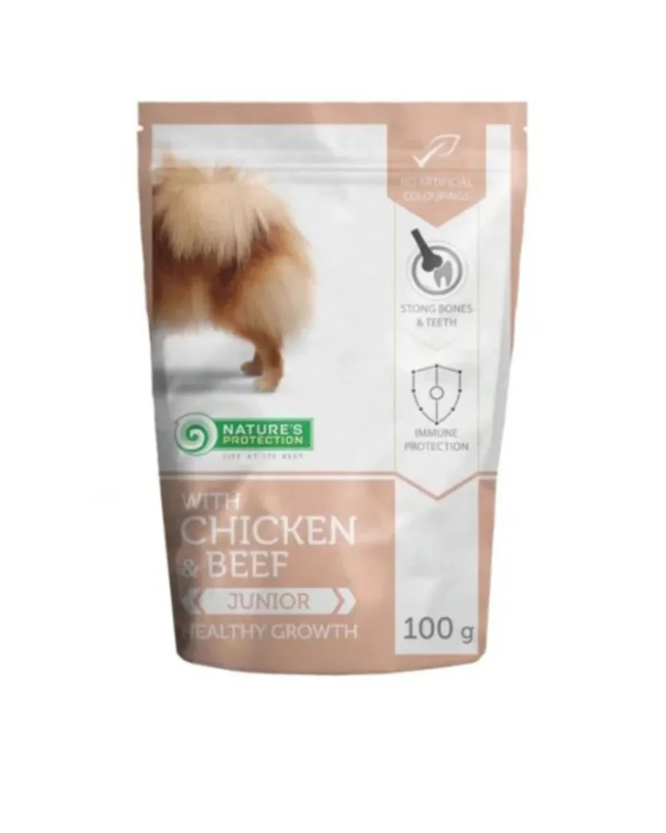 Nature's Protection - Pouch Junior Dog - Cibo Umido in Bustina - Manzo e Pollo 100 gr - immagine 2