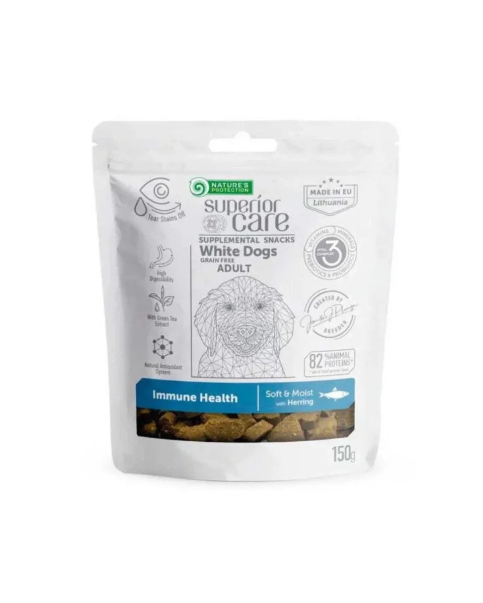 Nature's Protection - Superior Care Snack White Dog - Immunce Health Grain Free - Aringa 150 gr - immagine 2