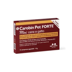Nbf Lanes - Carobin Pet Forte Mini 15 Compresse Appetibili da 15 gr - Per Cani e Gatti