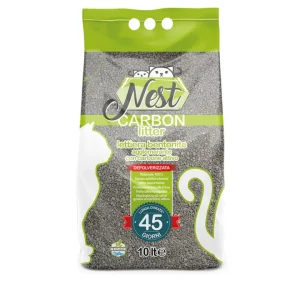 Nest - Lettiera Bentonite Depolverata Agglomerante - ai Carboni Attivi 10 Lt