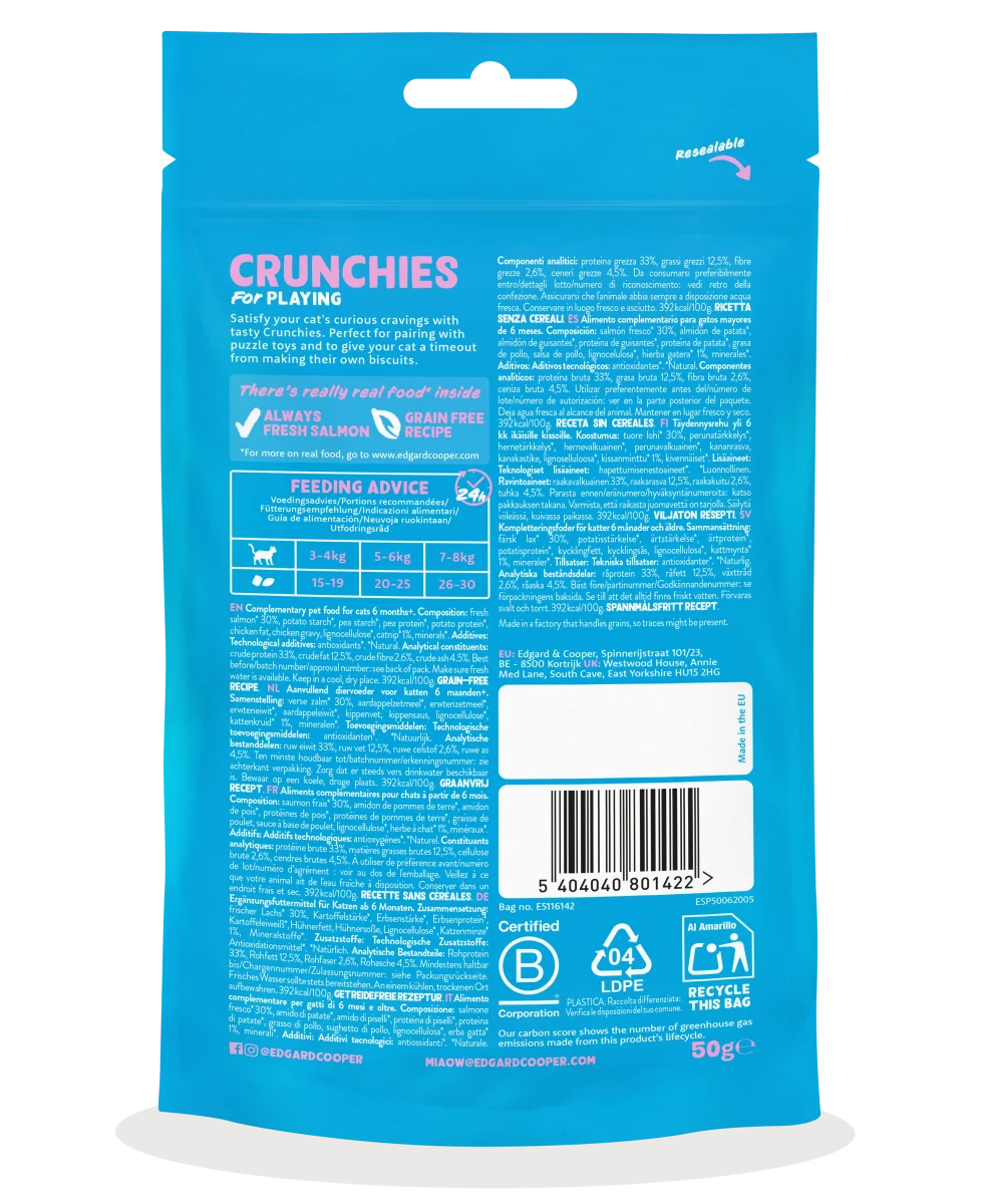 Edgard & Cooper Biscottini CRUNCHIES di Salmone Snack per GATTI - immagine 3