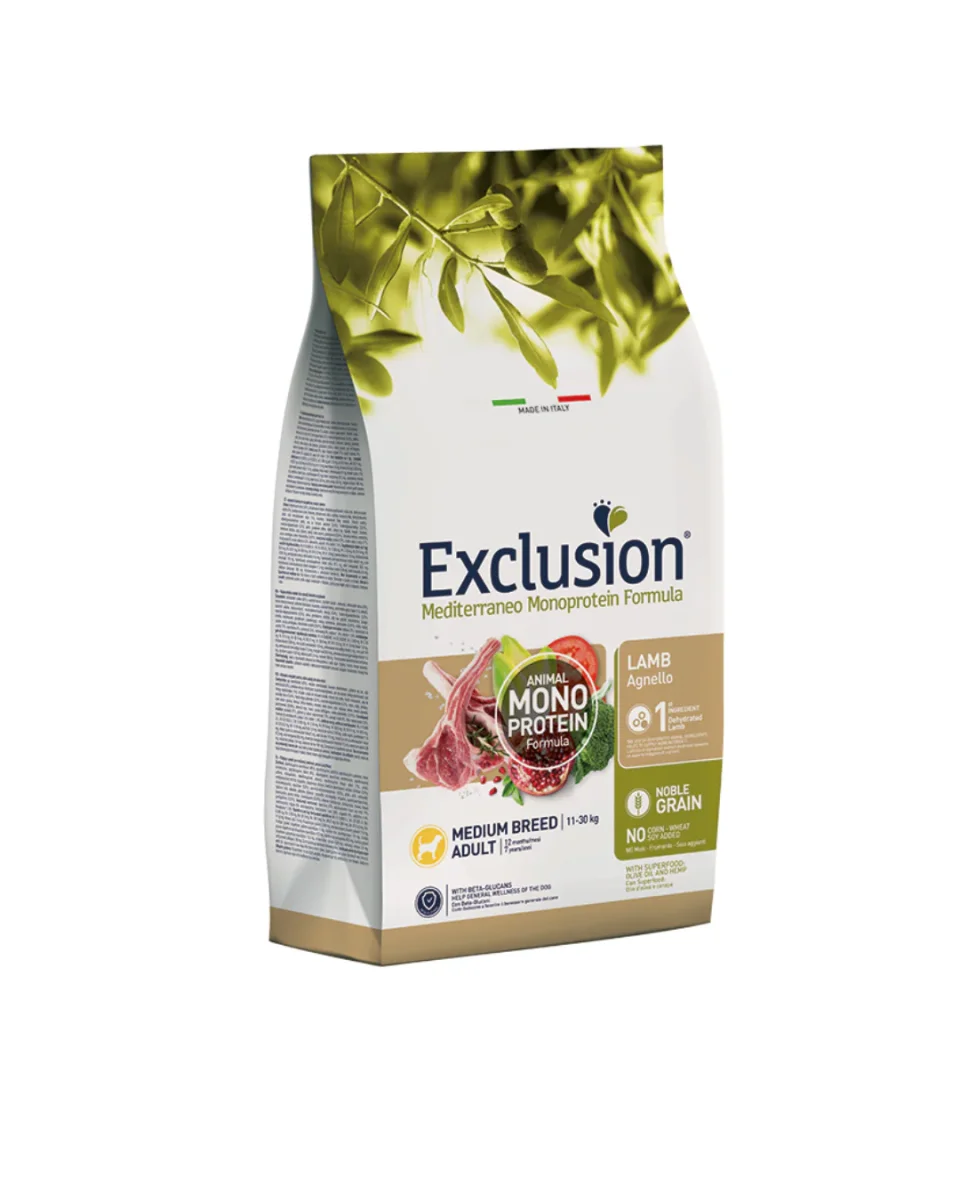 Exclusion - Monoproteico Noble Grain Adult Medium - Agnello 3kg - immagine 2
