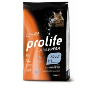 Prolife - Dual Fresh Gatto Adult - Salmone Merluzzo e Riso 1,5kg