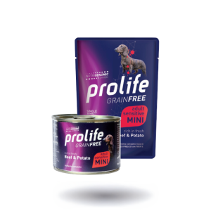 PROLIFE CANE GRAIN FREE SENSITIVE ADULT Mini MANZO & PATATE KG. 7