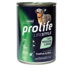 Prolife - Light Medium Large Dog Life Style - Merluzzo e Riso 400 gr