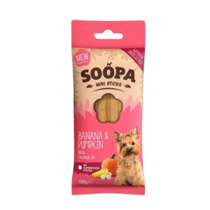 Soopa Dental sticks Banana e Zucca Snack per cani MINI STICKS