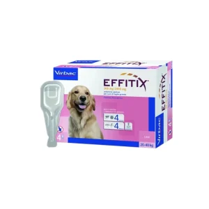 Virbac - Effitix Soluzione Spot-On per Cani Large da 20-40 Kg 4 Pipette da 4,4 ml