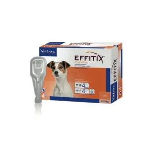 Virbac - Effitix Soluzione Spot-On per Cani Small da 4-10 Kg 4 Pipette da 1,1 ml