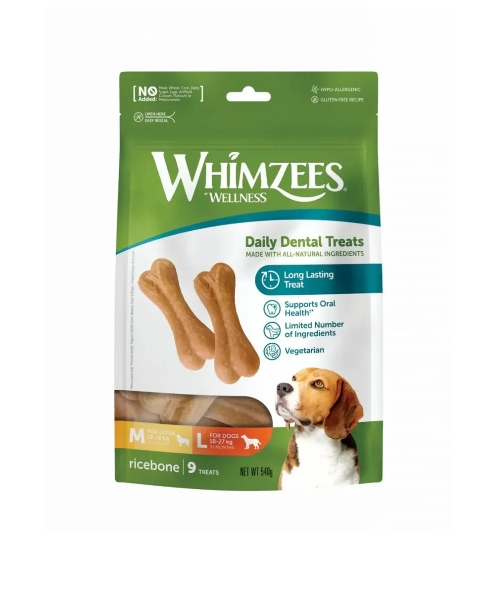 Whimzees - Dental Snack Osso di Riso - Busta 9 Pezzi