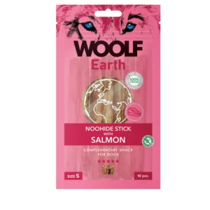 Woolf - Earth Noohide Stick con Salmone 90g - 10 Stick