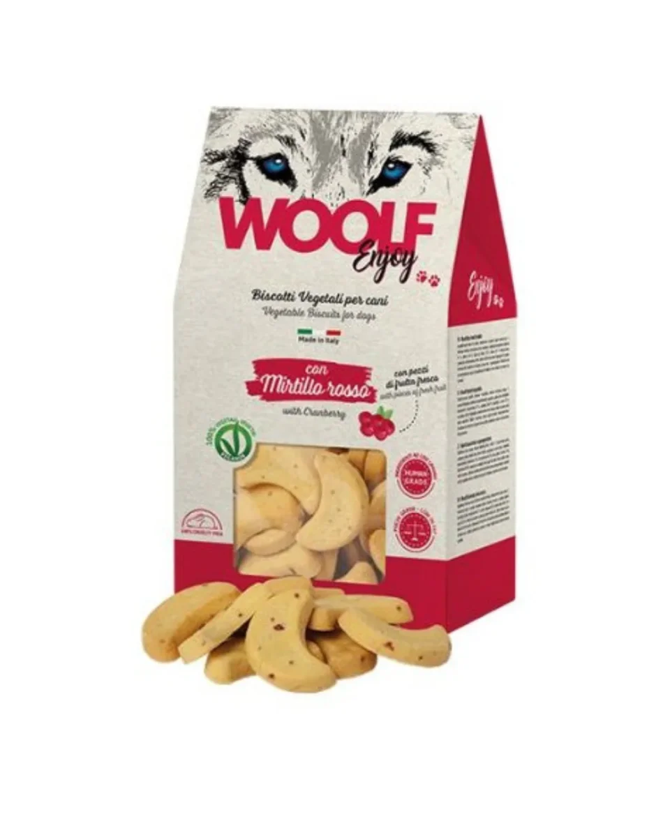 Woolf - Enjoy Biscotti Vegetali per Cani - Gusto Mirtillo Rosso - 400 gr - immagine 2