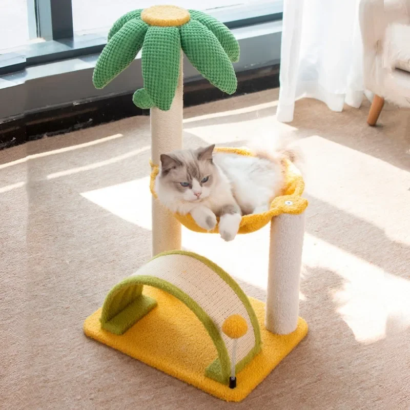 Albero tiragraffi tropicale con amaca – modello: “palmichat” - immagine 2