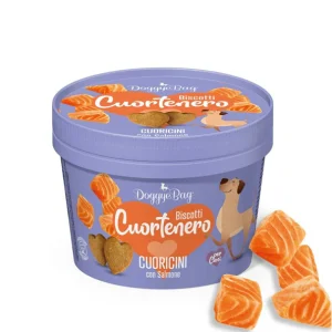 DoggyeBag CUORTENERO CUORICINI Con SALMONE Biscotti Per Cani