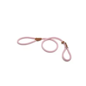 Leopet - "Bianca" Guinzaglio Scorrimento in Corda di Cotone Rosa, Con Fermo 130x1,2 cm
