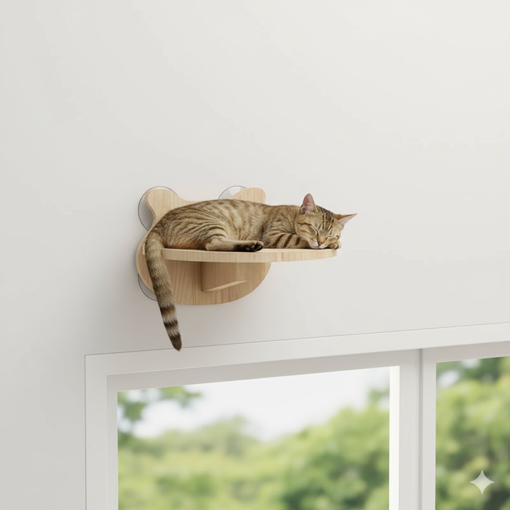 Mensole da parete per gatti con ventose – modello: “skyview” - immagine 2