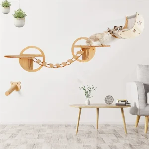 Tiragraffi da parete – casetta, amaca, ponte sospeso, trespolo – collezione: cielo di gatto